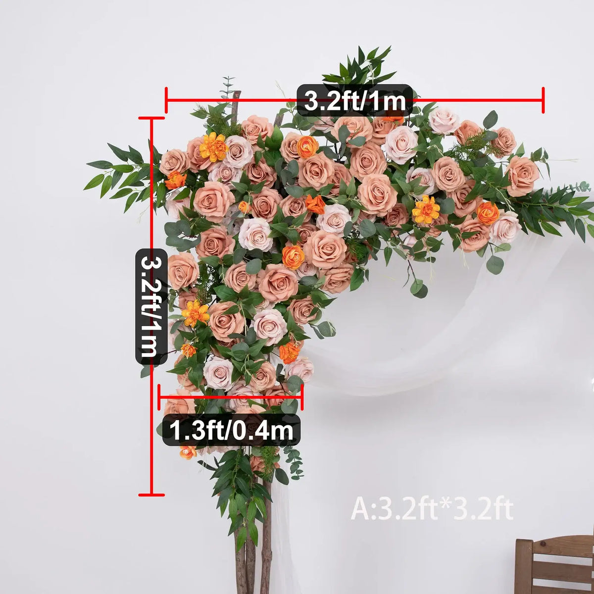 Roseytime Orange Flower Set Flower Arch Arrangement #RTA037