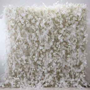 Roseytime 5D White Pampas Wall Roll Up Fabric Back #RTW269