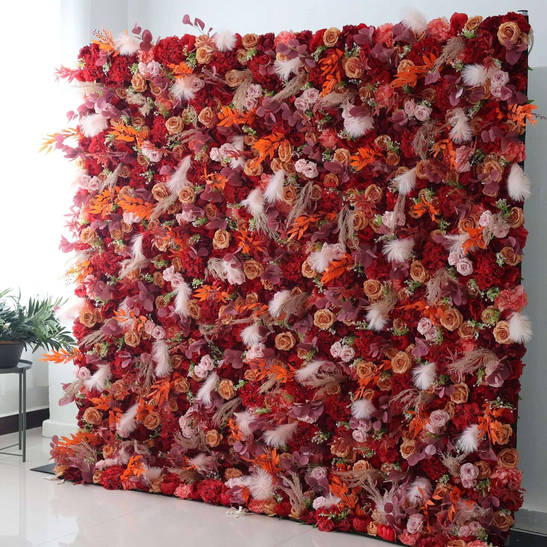 Roseytime 5D Artificial Flower Wall Backdrop Rolling Up For Event Decor