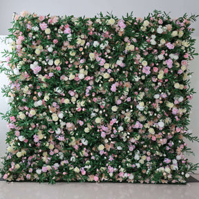 Roseytime 5D GreenFlower Wall Roll Up Fabric Back #RTW274