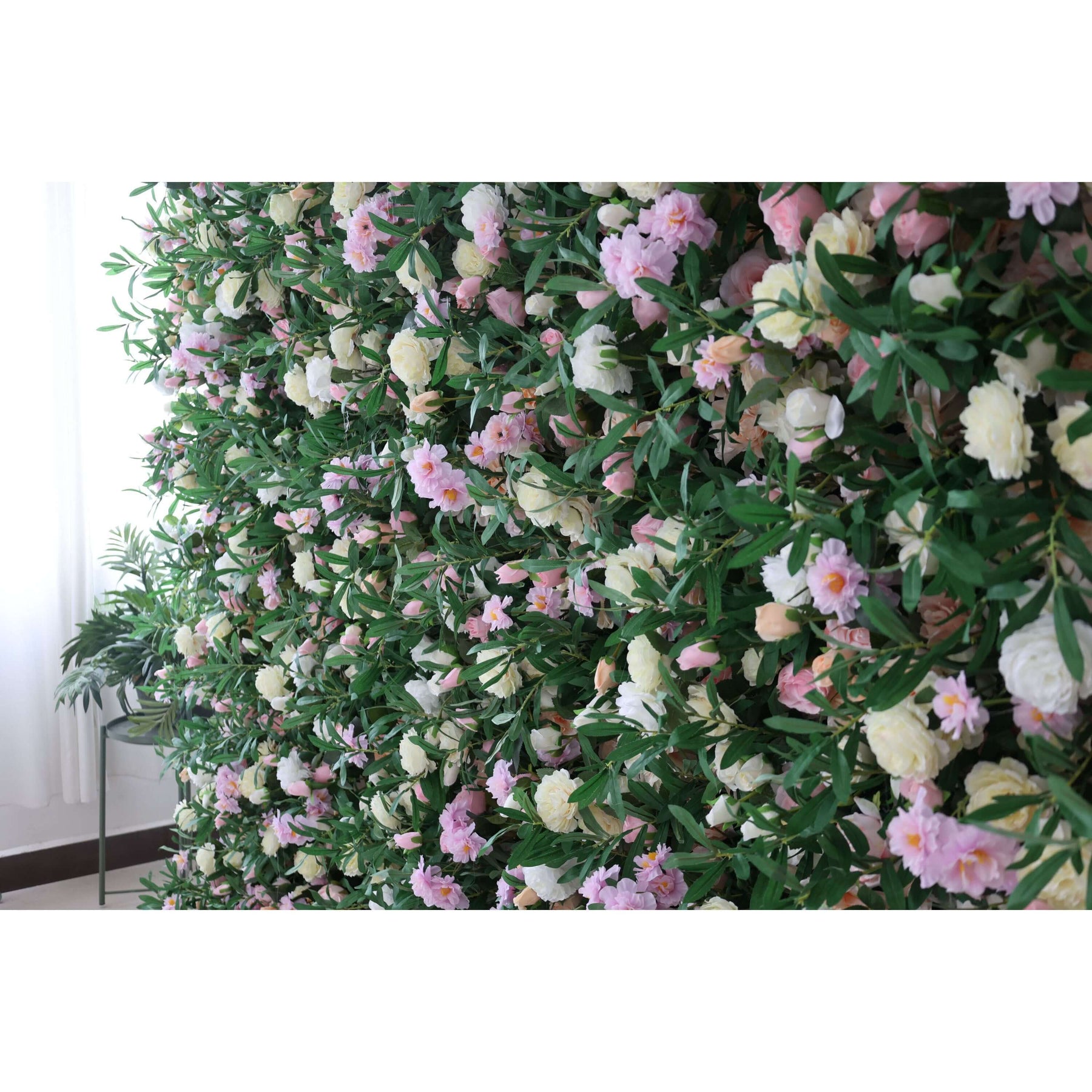 Roseytime 5D GreenFlower Wall Roll Up Fabric Back #RTW274