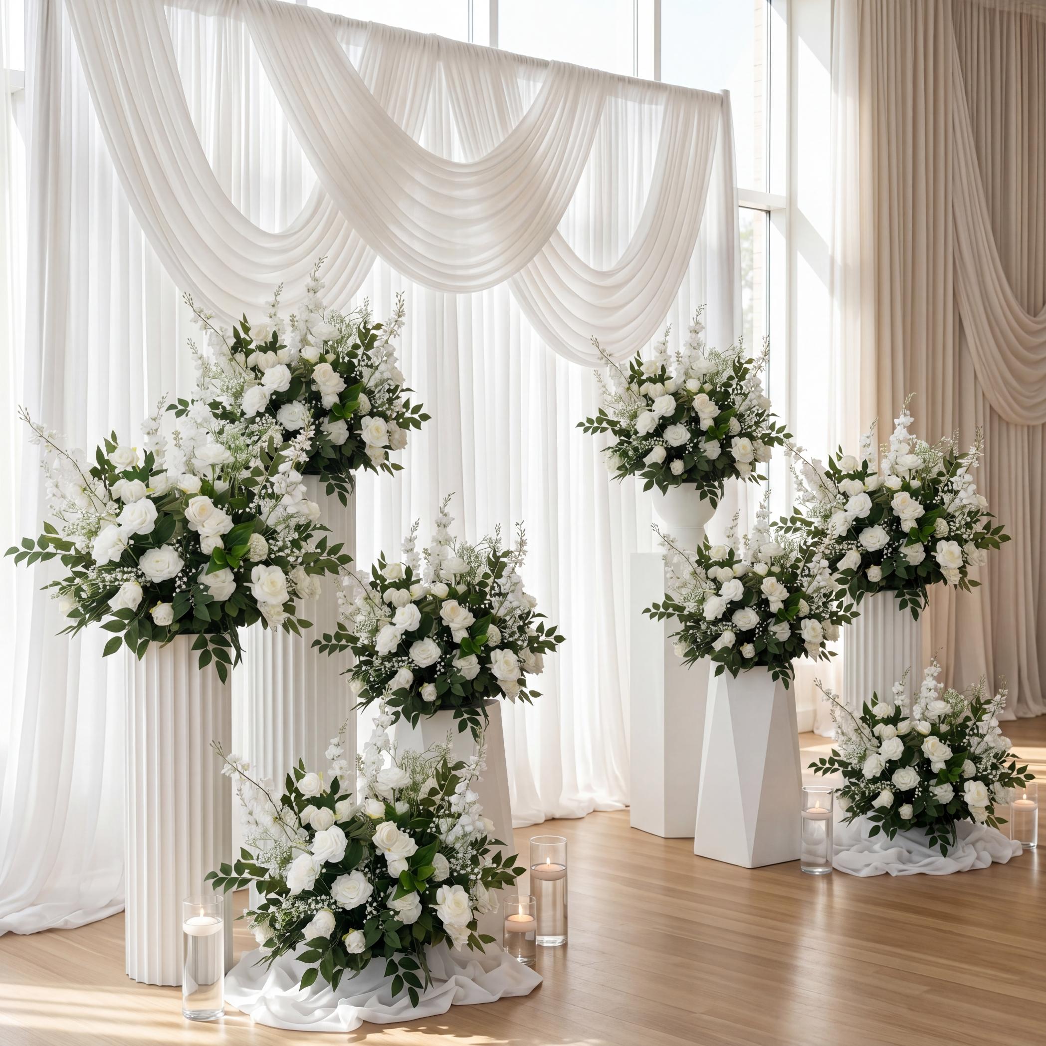 Roseytime Bianca Verde White&Cream Flower Set #RTS009