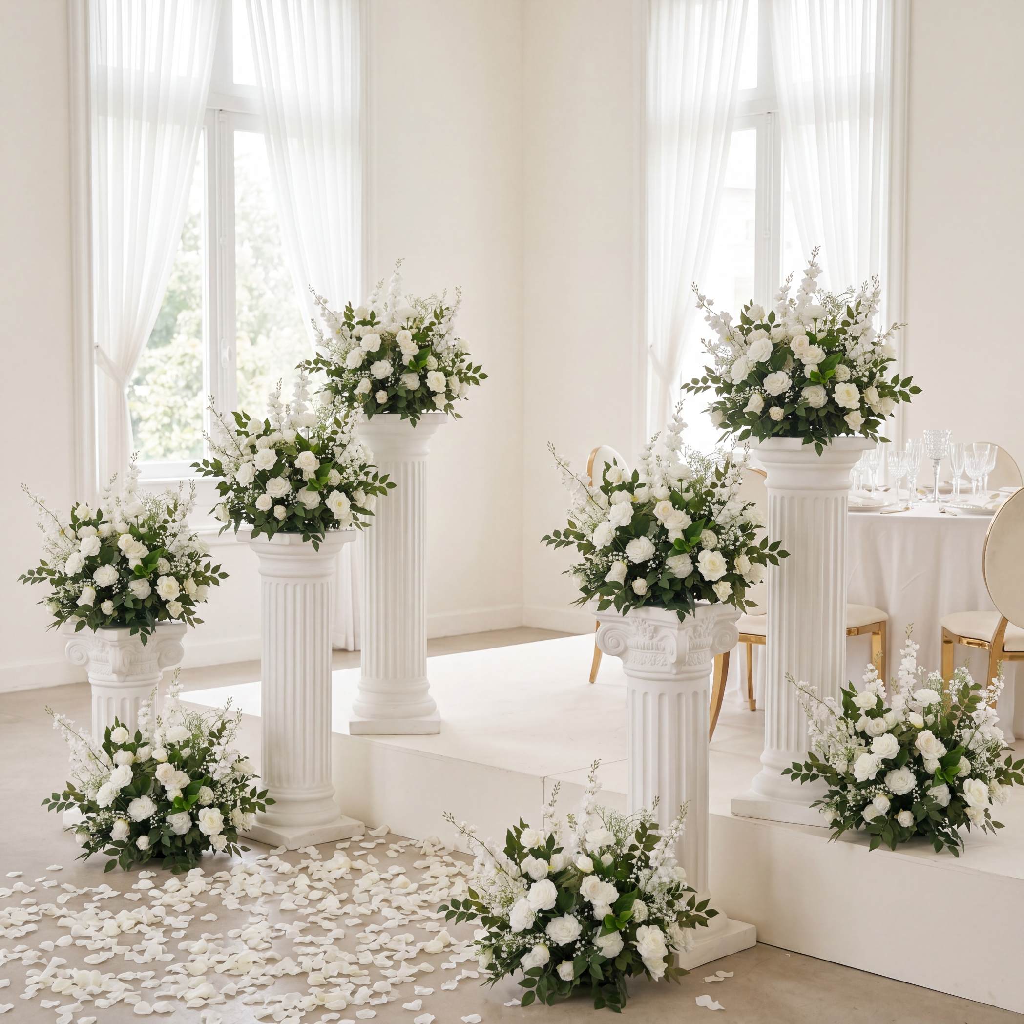 Roseytime Bianca Verde White&Cream Flower Set #RTS009