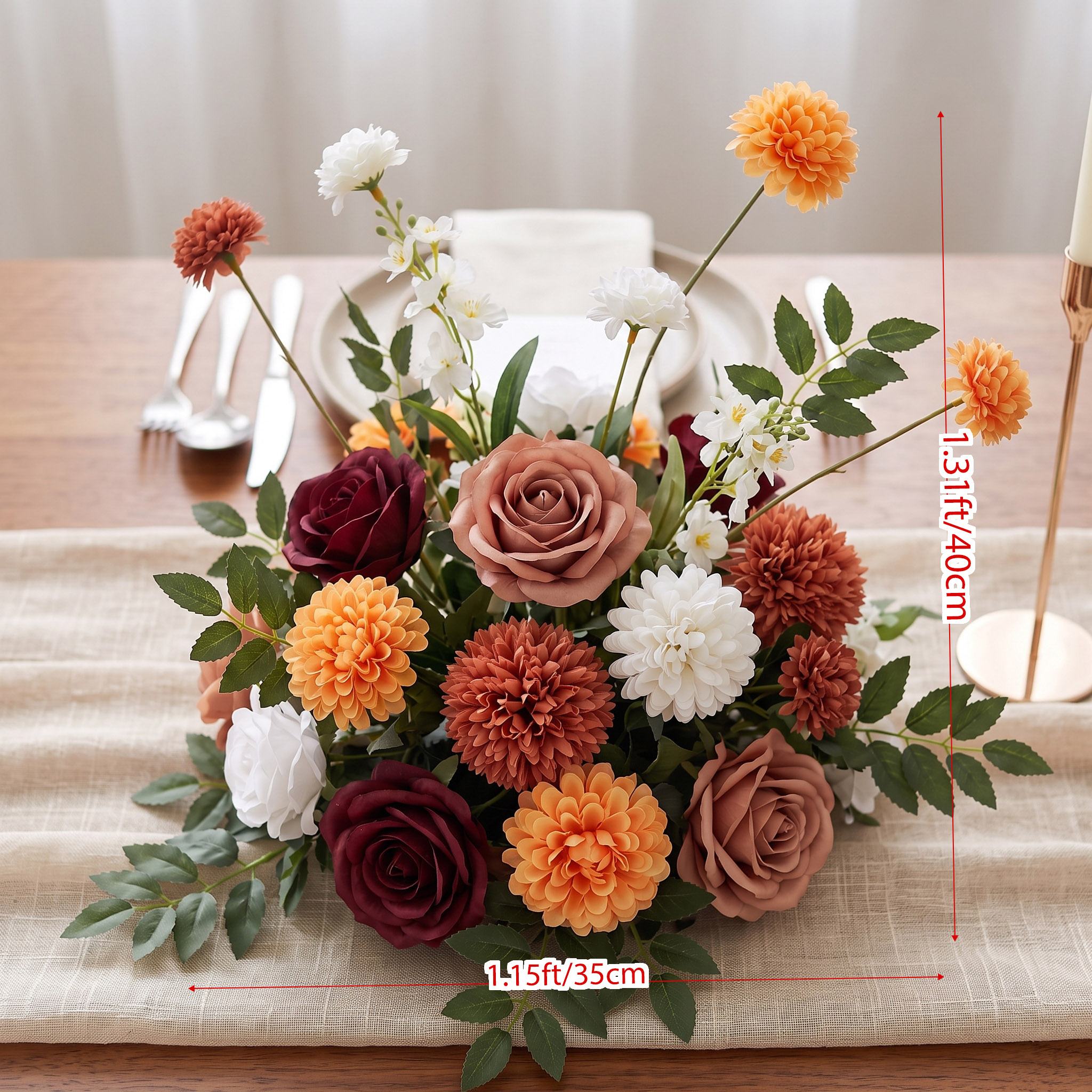 Roseytime Bordeaux Harvest Small Table Flower Arrangement #RTT016