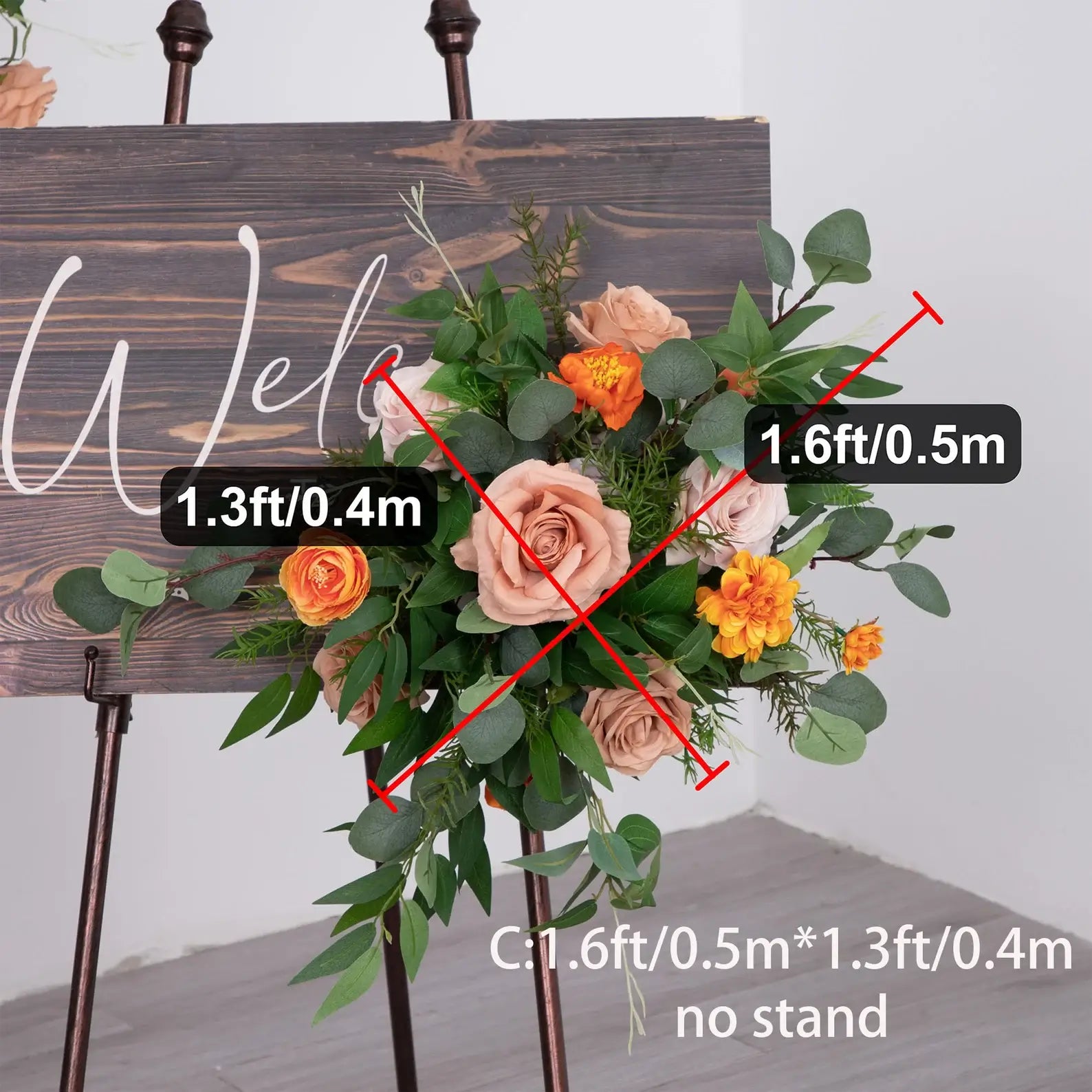 Roseytime Orange Flower Set Flower Arch Arrangement #RTA037