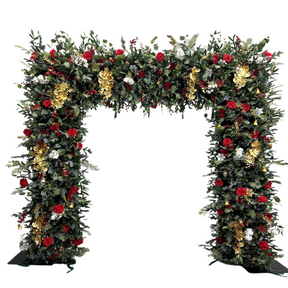 Roseytime Christmas Square Flower Arch Fabric Back#RTA043