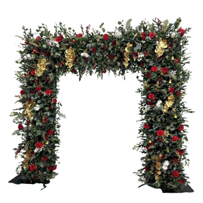 Roseytime Christmas Square Flower Arch Fabric Back#RTA043