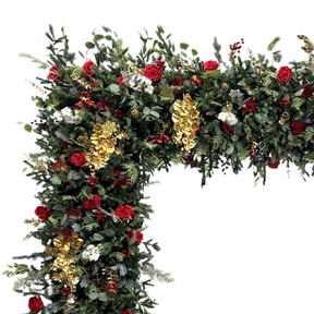 Roseytime Christmas Square Flower Arch Fabric Back#RTA043