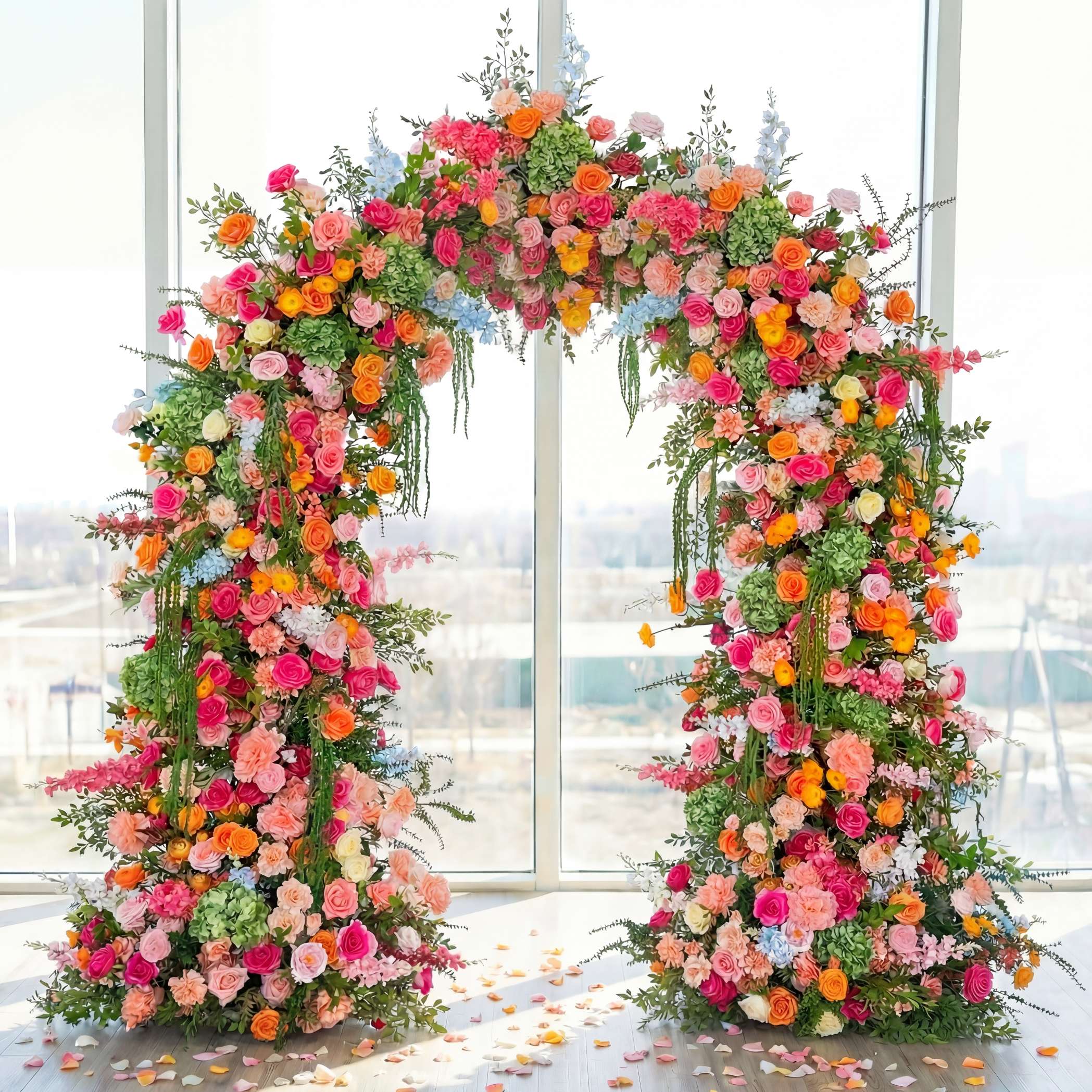 Roseytime Lush Frenzy Flower Arch n-shape Round Arch #RTA060