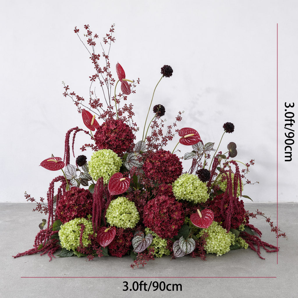 Roseytime Garnet Grove Floor Flower Wedding Aisle Arrangement #RTF035