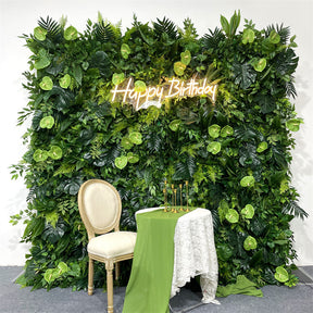 Roseytime 3D Greenery Wall Roll Up Fabric Back #RTW310