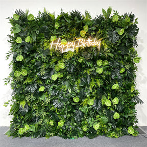 Roseytime 3D Greenery Wall Roll Up Fabric Back #RTW310