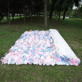 💥BF SALE: 3D Pink&Blue Flower Wall Roll Up Fabric Back #RTW007