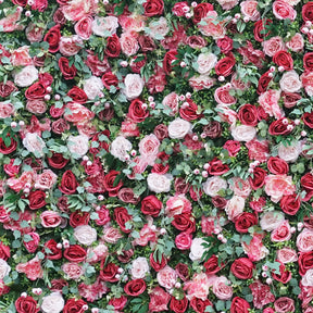 Roseytime 3D Red Flower Wall Roll Up Fabric Back #RTW005