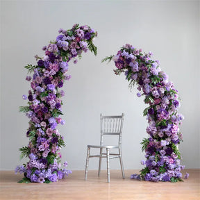 Roseytime Purple Wedding Floral Arch with Plants and Rose for Wedding Decoration