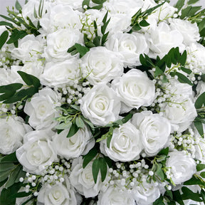 Roseytime White Flower Ball with baby's breath #RTB040