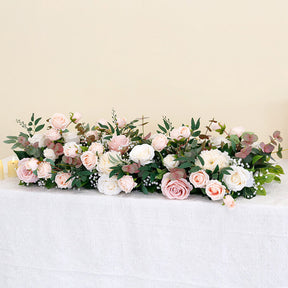 Roseytime Pink&White Wedding Flower Runner #RTR051