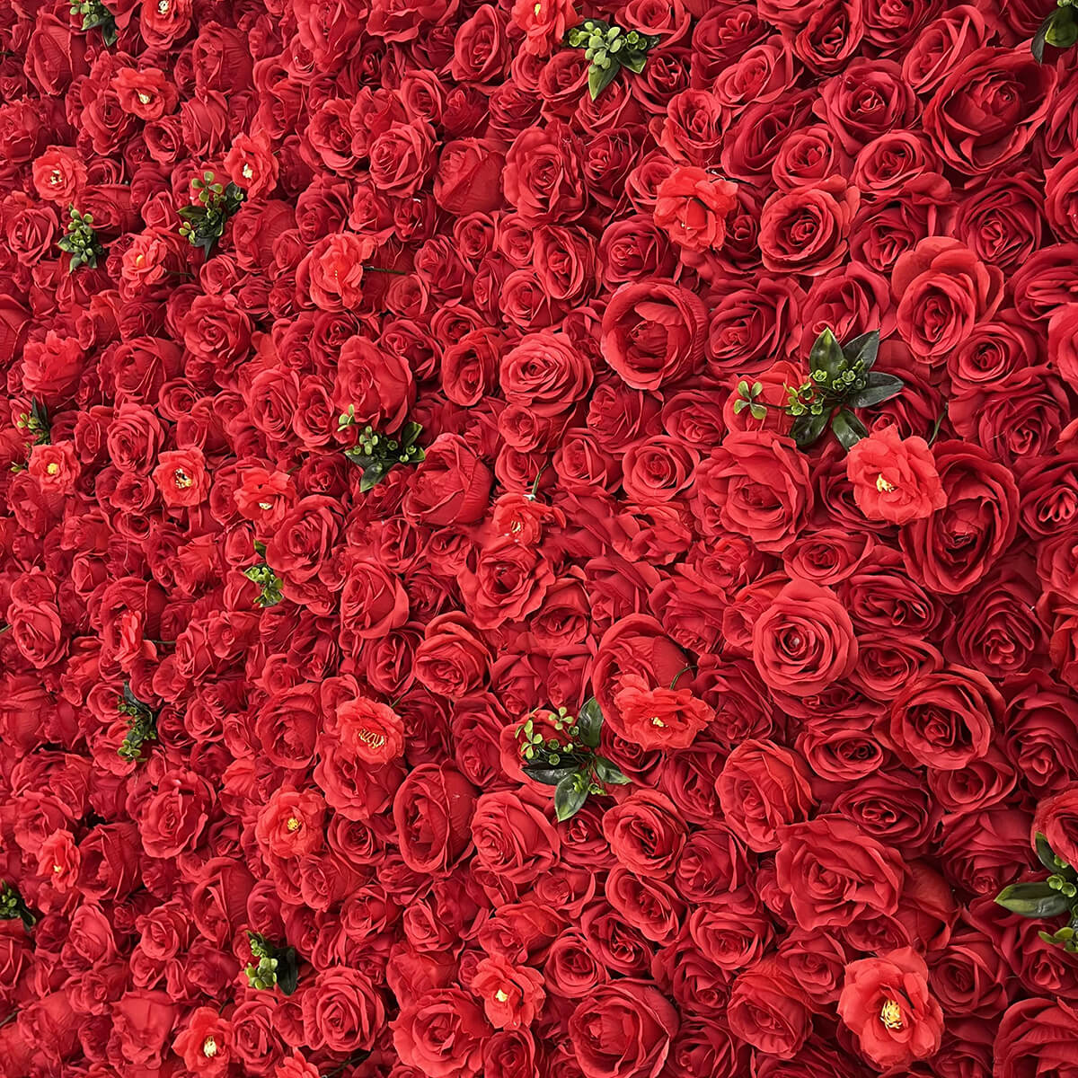 Roseytime 2D Red Flower Wall Rolling Up Fabric Back #RTW016