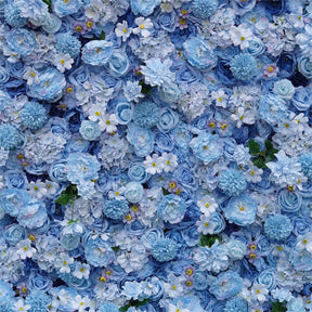 Roseytime 3D Blue Flower Wall Roll Up Fabric Back #RTW001