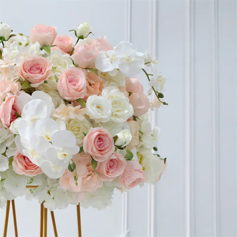 Roseytime Pink White Flower Ball #RTB060