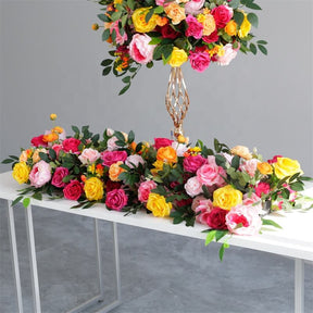 Roseytime Colorful Flower Runner Table Flower Decor#RTR049