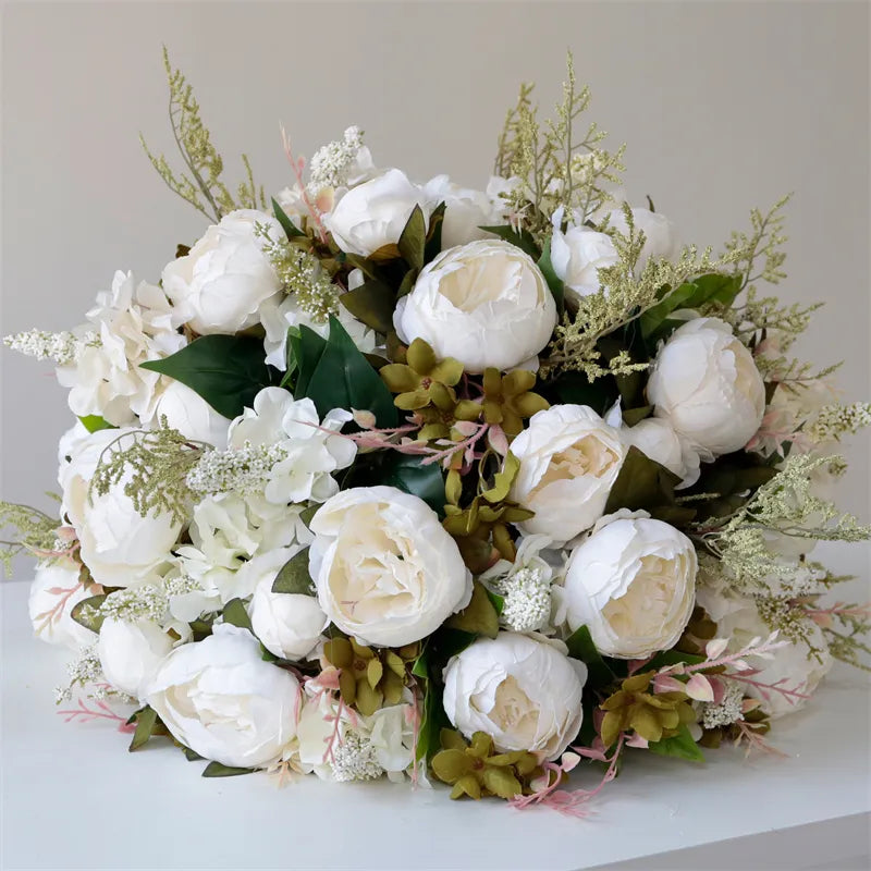 Roseytime White Flower Ball #RTB069