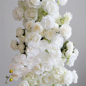 RoseyTime Wedding Floral Pillars Arch White Flowers With Frame #RTP021