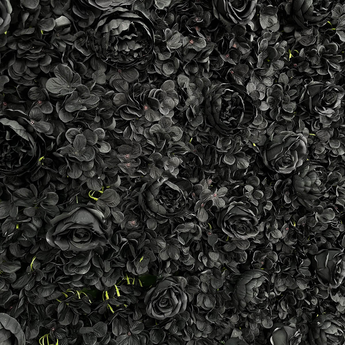 Roseytime 2D Black Flower Wall Rolling Up Fabric Back#RTW021