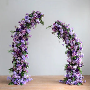 Roseytime Purple Wedding Floral Arch with Plants and Rose for Wedding Decoration