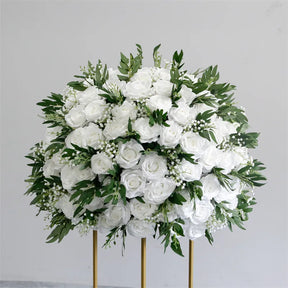 Roseytime White Flower Ball with baby's breath #RTB040