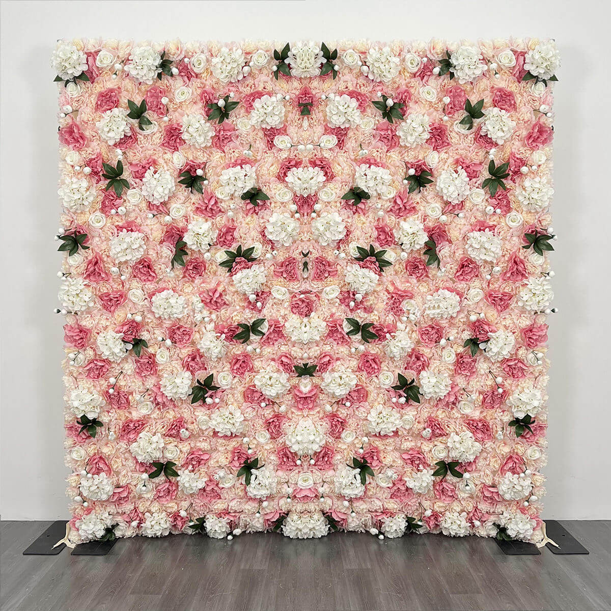 Roseytime 2D Light Pink Flower Wall Roll Up Fabric Back #RTW020