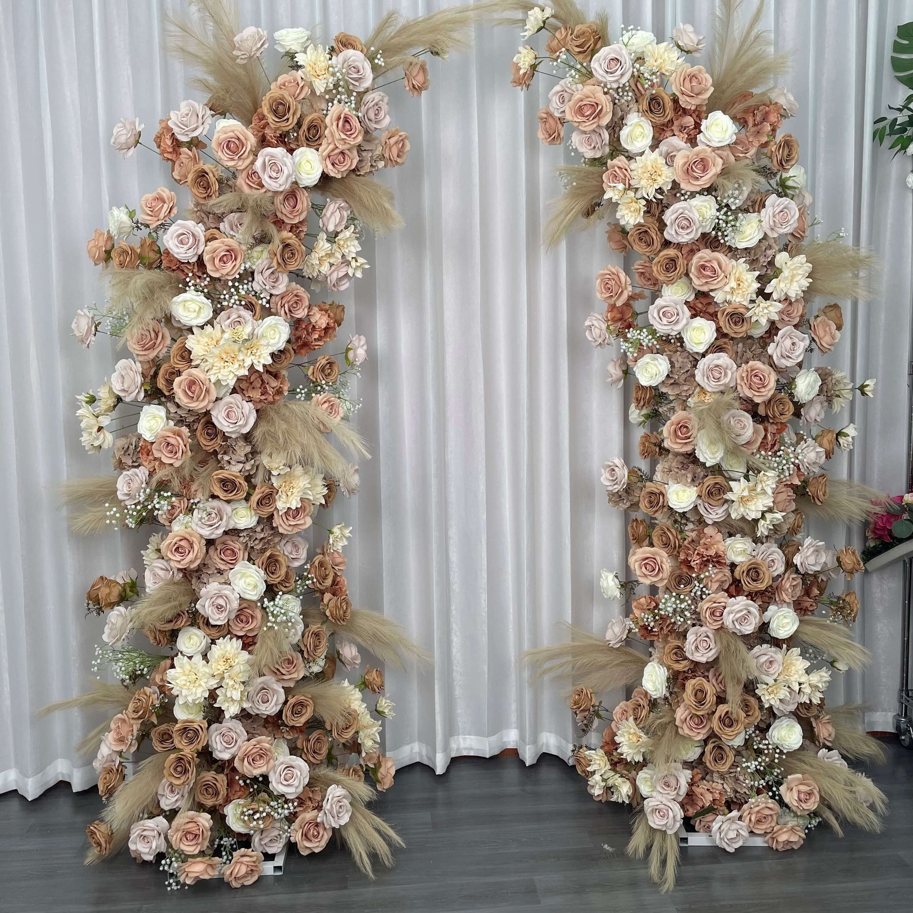 RoseyTime Brown Floral Pillars Arch with Frame #RTP022