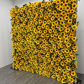 Roseytime 3D Sunflower Flower Wall Roll Up Fabric Back #RTW090