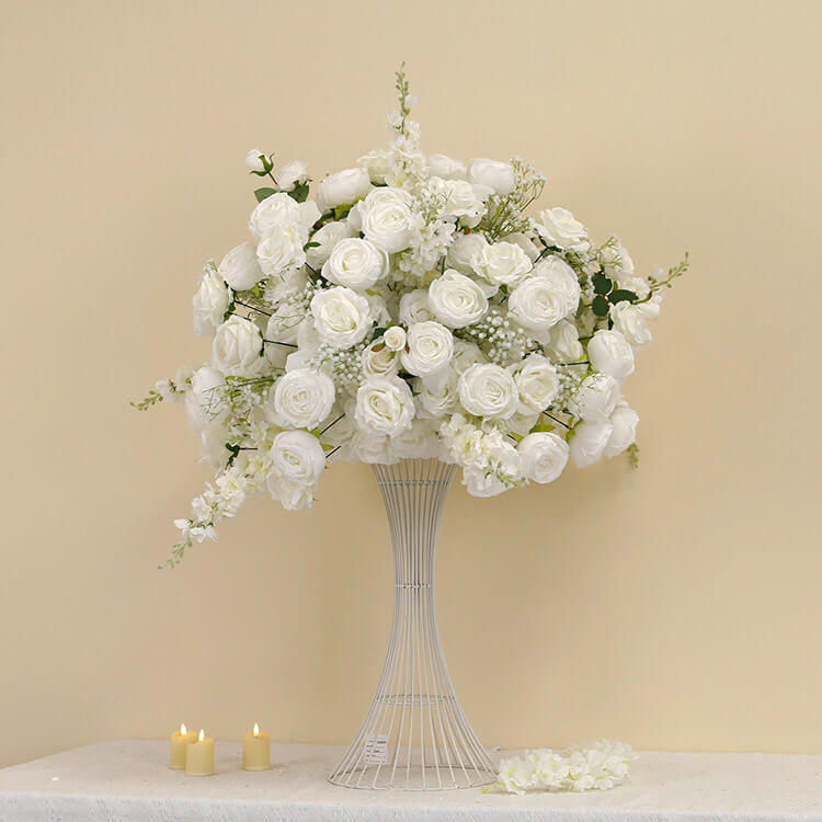 Roseytime White Flower Ball #RTB071