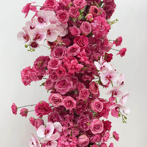 RoseyTime Hot Pink Floral Pillars Arch with Frame #RTP025