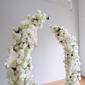 RoseyTime Wedding Floral Pillars Arch White Flowers With Frame #RTP021