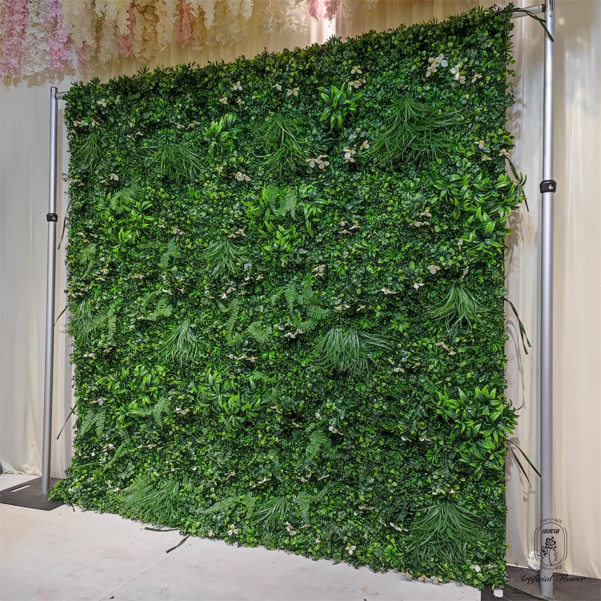 Roseytime Grass Wall Greenery Backdrop Roll Up Fabric Back#RTW008