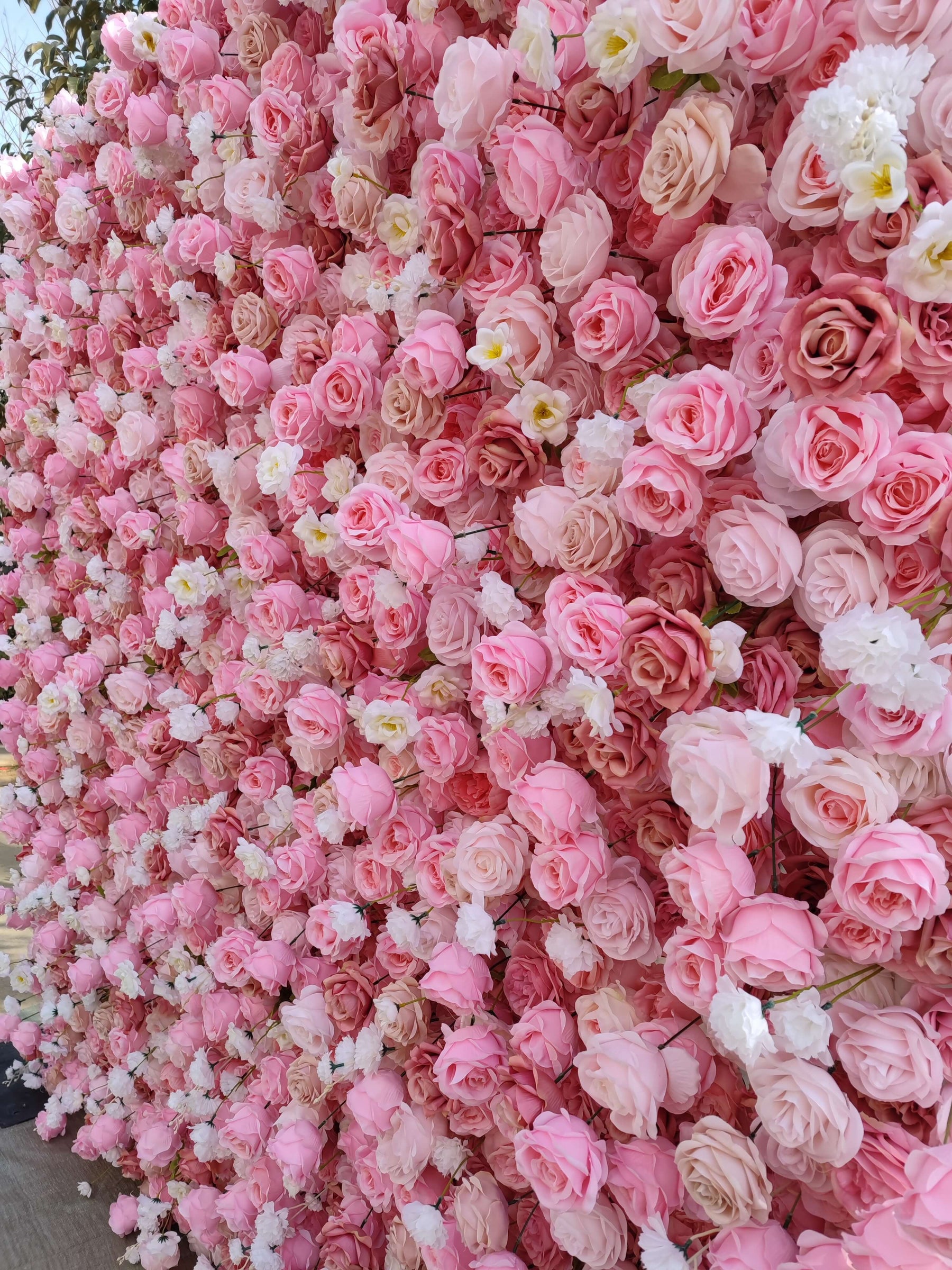 Roseytime 5D Pink Flower Wall Fabric Back Roll Up #RTW245