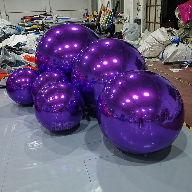 Roseytime Purple Big Shiny Inflatable Ball Reusable Giant Balloon Set