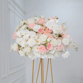 Roseytime Pink White Flower Ball #RTB060