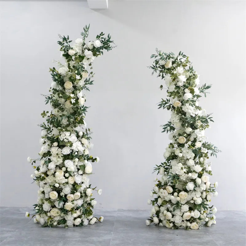 RoseyTime Wedding Floral Pillars Arch With Frame# RTP014