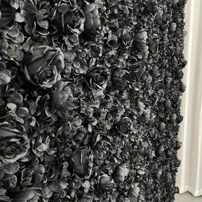 Roseytime 2D Black Flower Wall Rolling Up Fabric Back#RTW021