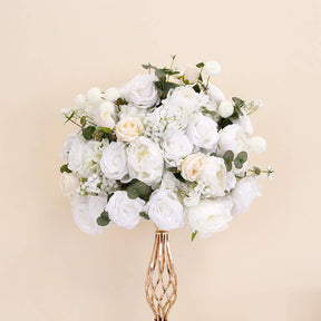 Roseytime White Roses With Baby's Breath Flower Ball #RTB021