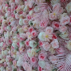 Roseytime 5D Pink Flower Wall Roll Up Fabric Back #RTW119