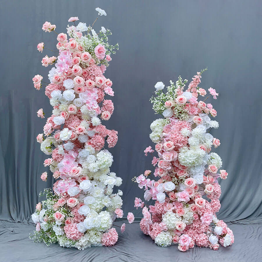 Roseytime Pink Flower Pillars Set with Frame #RTP046