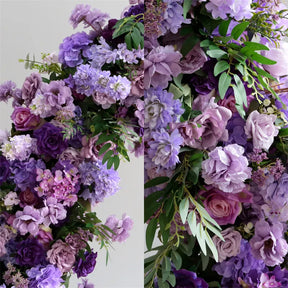 Roseytime Purple Wedding Floral Arch with Plants and Rose for Wedding Decoration