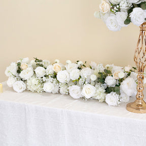 Roseytime White&Green Wedding Flower Runner Table Flower Decor#RTR034