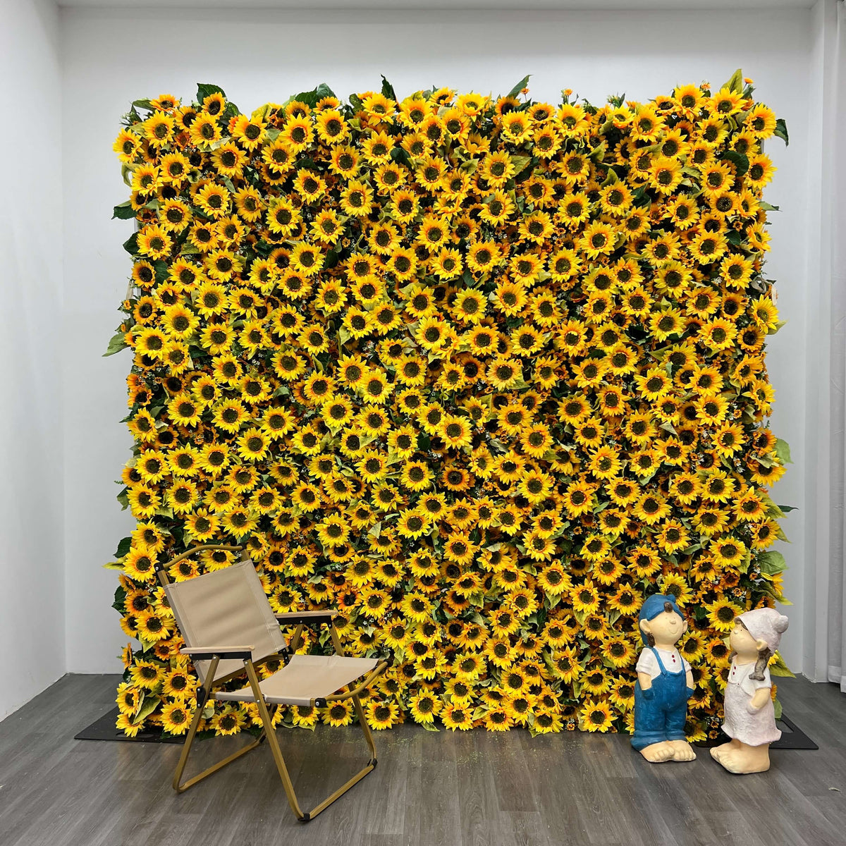 Roseytime 3D Sunflower Flower Wall Roll Up Fabric Back #RTW090