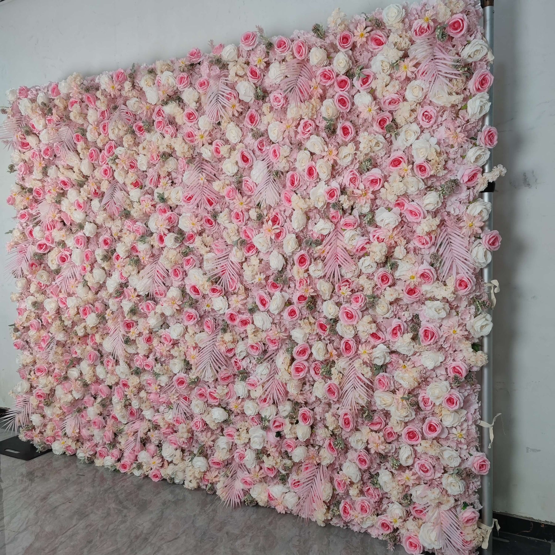 Roseytime 5D Pink Flower Wall Roll Up Fabric Back #RTW119