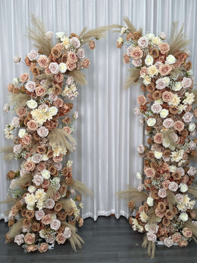 RoseyTime Brown Floral Pillars Arch with Frame #RTP022